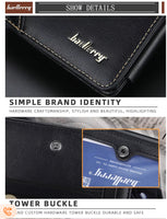 Men Leather Trifold High Capacity Wallet Credit Card ID Holder Zipper Purse Hot