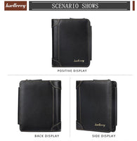 Men Leather Trifold High Capacity Wallet Credit Card ID Holder Zipper Purse Hot