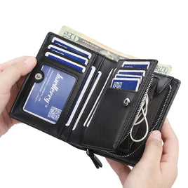 Men Leather High Capacity Wallet Credit Card ID Holder Zipper Purse Hot