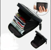 ✨BRAND NEW✨ Men Wallet Credit Card Holder Genuine Leather RFID Blocking Zipper Pocket Thin (Black)