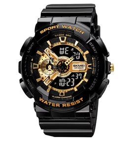 Men's Sports Military Large Dual Dial Analog Digital Date Multifunction LED Back Light Electronic Watch