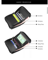 Men Letter Graphic Zip Around Wallet