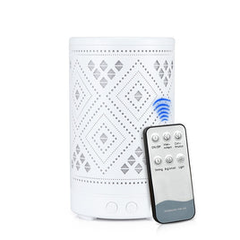 Geometric Pattern White Metal Diffuser