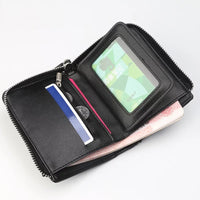 Men Letter Graphic Zip Around Wallet