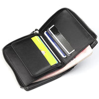Men Letter Graphic Zip Around Wallet