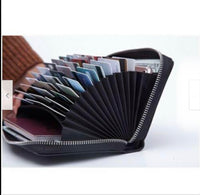 Men's Women's RFID Blocking Leather Credit ID Card Holder Capacity Wallet Clutch