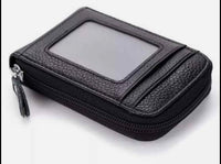 ✨BRAND NEW✨ Men Wallet Credit Card Holder Genuine Leather RFID Blocking Zipper Pocket Thin (Black)