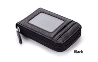 ✨BRAND NEW✨ Men Wallet Credit Card Holder Genuine Leather RFID Blocking Zipper Pocket Thin (Black)