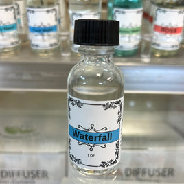 Waterfall burning oil