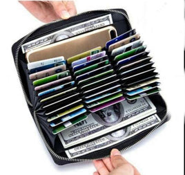 Men's Women's RFID Blocking Leather Credit ID Card Holder Capacity Wallet Clutch