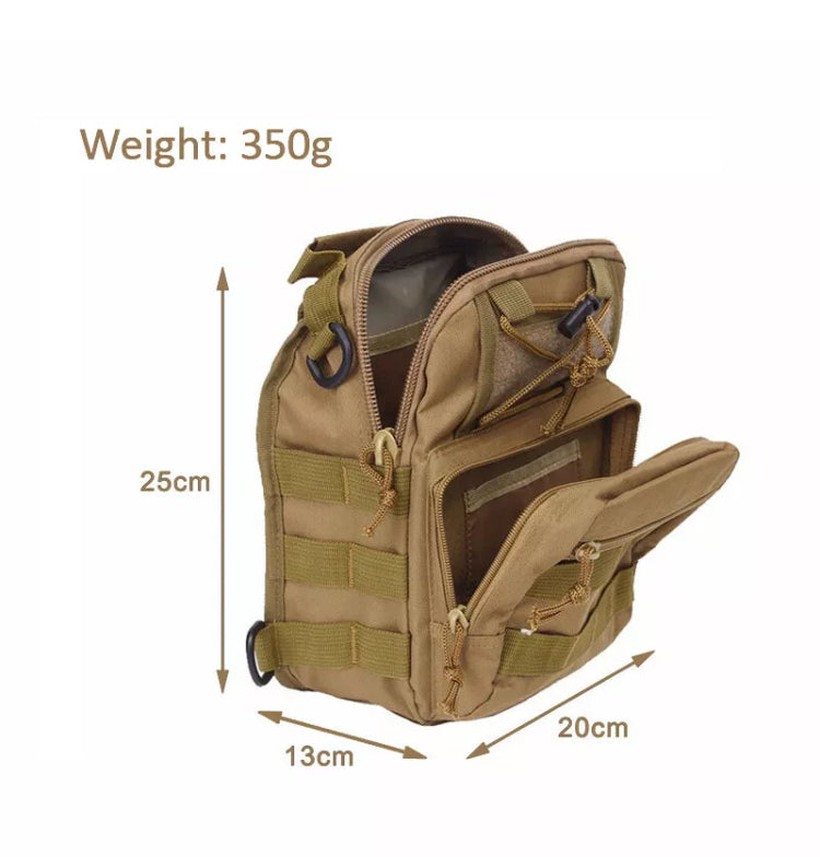 Men Backpack Molle Tactical Chest Bag Pack Sling Messenger Shoulder Bag Camouflage 7.09 x 5.12 x 11.02 in Black